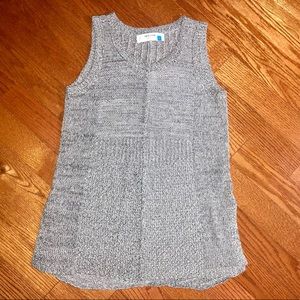 Gray Sleeveless Knit Sweater